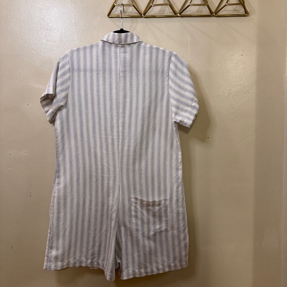 Jungmaven Luxe Stillwater Short Romper in Blue Stripe Medium - Picture 4 of 5